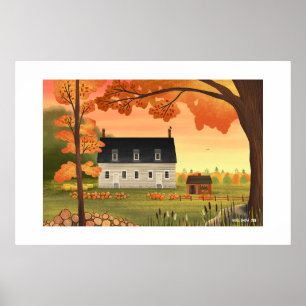 Herfst Boerderij Herfst Pompoen Grote Print