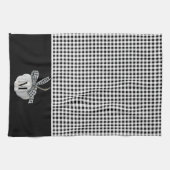 Herfst Boerderij Pompoen Zwart Wit Buffel Plaid Theedoek (Horizontaal)