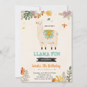 Herfst bohemian llama feestuitnodiging kaart (Voorkant)