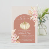 Herfst Boho Arch Pumpkin Verliefd Kaart (Staand voorkant)