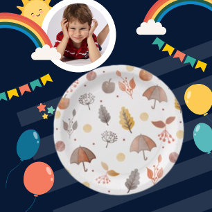 Herfst Boho Art Bohemian Patroon Kids Verjaardag Papieren Bordje
