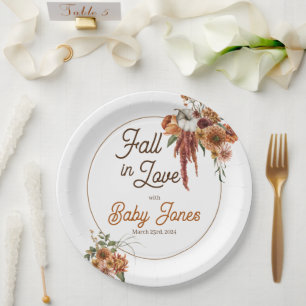Herfst Boho Baby shower Papier Borden Papieren Bordje