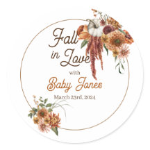 Herfst Boho Baby shower Stickers