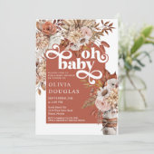 Herfst Boho Bloemen  Herfst Baby shower Kaart (Staand voorkant)