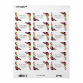 Herfst Boho Bloemen Trouw Retouradres Etiket (Full Sheet)