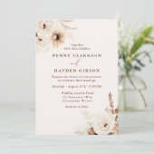 Herfst Boho Bloemen & Zomer Boho Bruiloft Kaart (Staand voorkant)