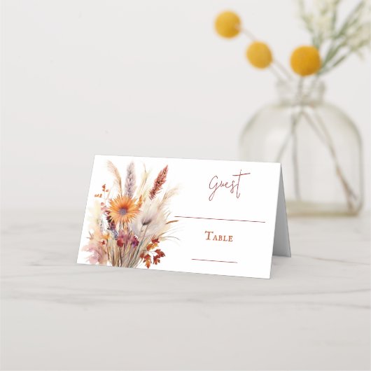 Herfst Boho bloemenbruiloft | Wit (Voorkant)