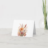 Herfst Boho bloemenbruiloft | Wit Bedankkaart (Achterkant)