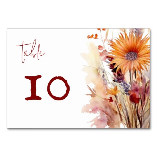 Herfst Boho bloemenbruiloft | Wit Kaart (Voorkant)