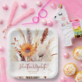 Herfst Boho bloemenbruiloft | Wit Papieren Bordje (Feest)