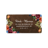 Herfst Boho Blooms Bruiloft Retouradres Etiket (Voorkant)