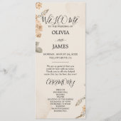 Herfst Boho Blooms | Moderne huwelijksprogramma's Menu (Voorkant)