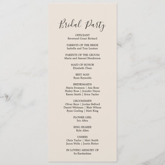 Herfst Boho Blooms | Moderne huwelijksprogramma's Menu (Achterkant)