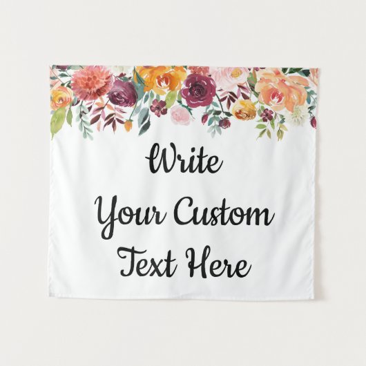 Herfst Boho Bruiloft Achtergrond Foto Booth Prop D Wandkleed (Voorkant (horizontaal))