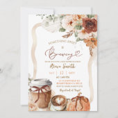 Herfst Boho Coquette Pumpkin Coffee Baby shower Kaart (Voorkant)
