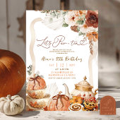 Herfst Boho Coquette Pumpkin Tea Verjaardagsfeest Kaart