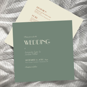 herfst Boho deco Sage Green Square All One Wedding Kaart