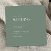 herfst Boho deco Sage Green Square All One Wedding Kaart