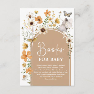 Herfst Boho Fairy Wildflower Boeken voor Baby show Informatiekaartje