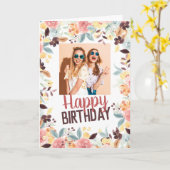 Herfst boho floral Happy verjaardagfoto Kaart (Gele Bloem)