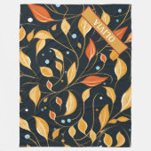Herfst Boho Floral Leaf Custom Design Fleece Deken (Voorkant)