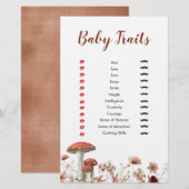 Herfst Boho Mushroom Floral Baby Traits Games (Voorkant / Achterkant)