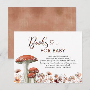 Herfst Boho Paddenstoel Bloem Boeken Voor Baby Uitnodiging Briefkaart