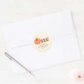 Herfst boho pompoen 1e verjaardag ronde sticker (Envelop)