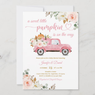 Herfst Boho Pompoen Baby Shower Kaart
