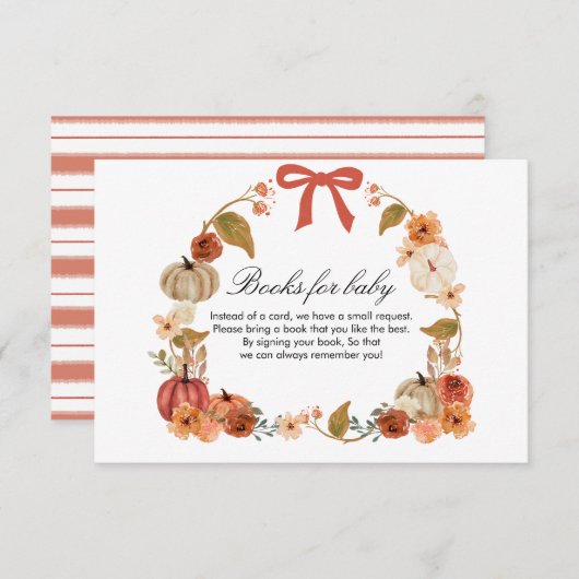 Herfst Boho Pompoen Babyshower Informatiekaartje (Voorkant / Achterkant)