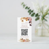 Herfst Boho QR-code Huwelijksdetails  Informatiekaartje (Staand voorkant)