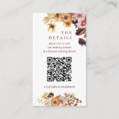 Herfst Boho QR-code Huwelijksdetails Informatiekaartje (Voorkant)