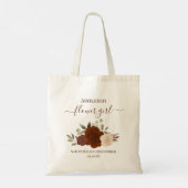 Herfst Boho Rozen Elegante Bloemenmeisje Trouwdag Tote Bag (Achterkant)