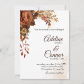 herfst boho terracotta trouwuitnodigingen kaart (Voorkant)