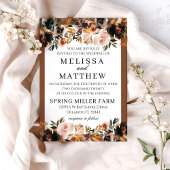 Herfst Boho Terracotta Wedding Uitnodiging