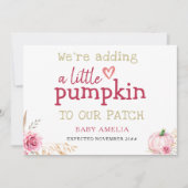 Herfst Boho Thanksgiving Pompoen Baby Aankondiging (Voorkant)