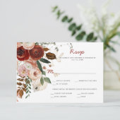 Herfst Boho Watercolor Bloemen RSVP Kaart (Staand voorkant)