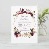 Herfst Boho Wedding Uitnodiging (Staand voorkant)