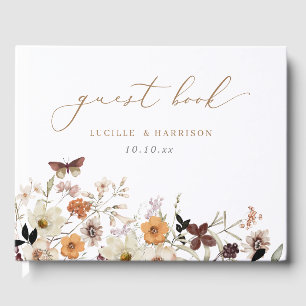 Herfst Boho Wild Flowers Bruiloft Gastenboek