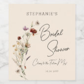 Herfst Boho Wilde Bloem Bruiloft Feest Wijn Etiket (Enkel label)