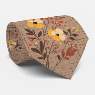 Herfst Boho Wilde Bloemen Trouw Halsband Stropdas