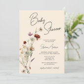 Herfst Boho Wildflower Baby shower Kaart (Staand voorkant)