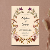 Herfst Boho Wildflower bruiloft uitnodiging