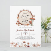Herfst Boho Woodland Fungi Baby shower Uitnodiging (Staand voorkant)