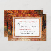 Herfst bomen en bladeren herfst bruiloft RSVP-kaar RSVP Kaartje (Voorkant / Achterkant)