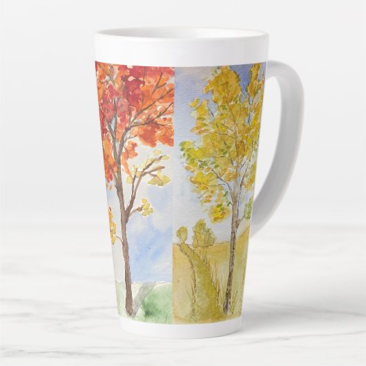 herfst bomen Latte Mok (Rechterhoek)