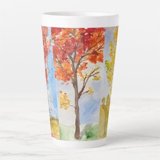herfst bomen Latte Mok (Voorkant)