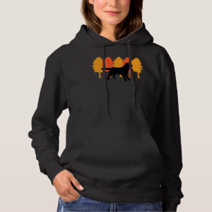 Herfst Bomen Zwart Labrador Silhouet Hoodie