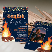 Herfst Bonfire Invitation, Bonfire Bash Kaart
