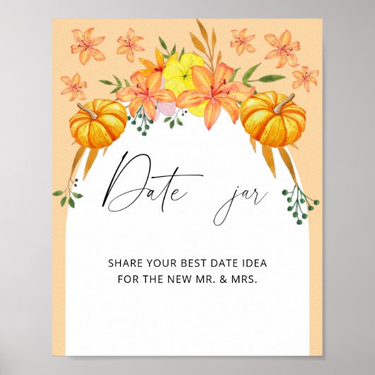 Herfst boog date nachtelijke ideeën. Datum jar bru Poster (Voorkant)